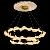 2 Rings Fabric Design Glass Modern LED Chandelier - Warm White