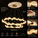 2 Rings Fabric Design Glass Modern LED Chandelier - Warm White