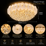600 MM Crystal Surface Chandelier for Low Height Ceiling