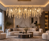 1200 MM Crystal Gold LED Tree Chandelier Light for Living Room