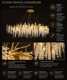 1800MM Long Golden Waterdrop Crystal Chandelier