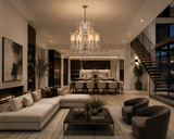 6 LIGHT Glass Clear Glass ITALIAN CHANDELIER LIGHT
