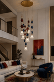 7-LIGHT COLOR  DOUBLE HEIGHT STAIR CHANDELIER