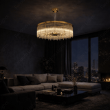 800 MM Crystal Gold LED Chandelier for Living Dining Room Light- Warm White