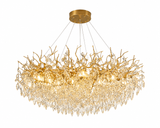 1000 MM Round Crystal Gold LED Tree Chandelier Light for Living Room Round Dining Room Chandelier Over Table