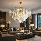 1000MM Gold Crystal Chandelier Ceiling Lights Hanging - Warm White