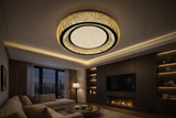 500 MM Crystal Surface Chandelier for Low Height Ceiling - Warm White