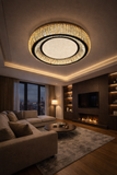 500 MM Crystal Surface Chandelier for Low Height Ceiling - Warm White