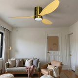 52 INCH HUGGER WIND LEAF CEILING FAN REMOTE CONTROLLED - Light Natural WOOD