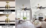 72 Inch 8 Blade Wind lamp ceiling fan remote Controlled - Black Gold