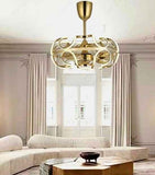 600MM Matt Golden Rings Ceiling Fan Chandelier with Remote Control ABS Blades - Warm White - Ashish Electrical India