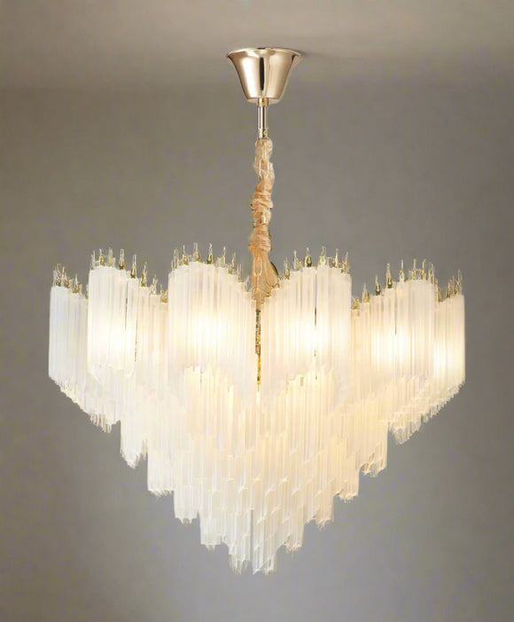 600 MM LED Frost Crystal  Chandelier Light for Living Room Dining Room - Warm White