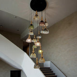 15-LIGHT LED DOUBLE HEIGHT STAIR CHANDELIER - WARM WHITE