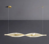 Rose Gold Acrylic LED Chandelier 1200MM Long with Curly Acrylic Light - Warm White