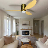 52 INCH HUGGER WIND LEAF CEILING FAN REMOTE CONTROLLED - Light Natural WOOD