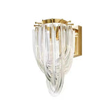 Led Glass Crystal Brass Gold Metal Wall Lamp - Warm White
