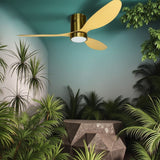 52 INCH HUGGER WIND LEAF CEILING FAN REMOTE CONTROLLED - Light Natural WOOD
