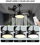 High Quality Silent Function Ceiling Fan With 3 Blades - Black