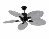 52 Inch Wind Wooden Palm Leaf ceiling fan remote Controlled - Grey