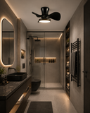 24 Inch Black Low Profile Ceiling Light with Fan LED Chandelier