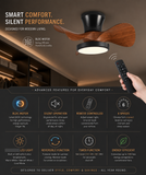 24 Inch Low Profile Ceiling Light with Fan LED Chandelier