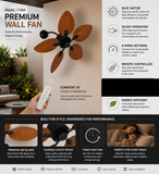 PALM WOOD FINNISH WALL FAN