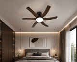 38 Inch Hugger Low Profile Ceiling Light with Fan LED Chandelier