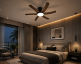 38 Inch Hugger Low Profile Ceiling Light with Fan LED Chandelier