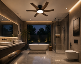 38 Inch Hugger Low Profile Ceiling Light with Fan LED Chandelier