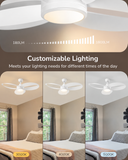 42 Inch Wind lamp ceiling fan remote Controlled - White