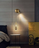 Modern Crystal Gold LED Wall Lamp with Spot for Bedside - Warm White