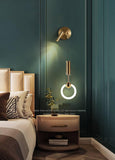 Modern Ring Gold LED Wall Lamp with Spot for Bedside - Warm White