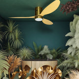 52 INCH HUGGER WIND LEAF CEILING FAN REMOTE CONTROLLED - Light Natural WOOD