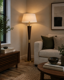Wooden Floor lamp with Shade Living Room Standing lamp