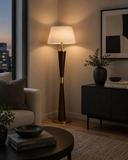 Wooden Floor lamp with Shade Living Room Standing lamp