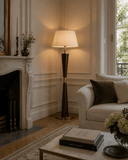 Wooden Floor lamp with Shade Living Room Standing lamp