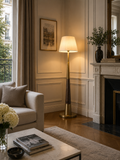 Wooden Floor lamp with Shade Living Room Standing lamp