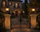 Retro Pillar Light Gate Lamp Lantern Post E27 - Black