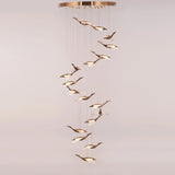 10-LIGHT LED Bird DOUBLE HEIGHT STAIR CHANDELIER - WARM WHITE - Ashish Electrical India