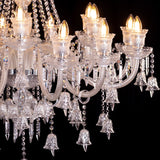 15 LIGHT Clear GLASS ITALIAN CHANDELIER CEILING LIGHTS HANGING - WARM WHITE