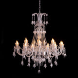 15 LIGHT Clear GLASS ITALIAN CHANDELIER CEILING LIGHTS HANGING - WARM WHITE