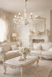 6 LIGHT White Glass ITALIAN CHANDELIER LIGHT
