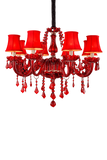 8 LIGHT Red GLASS ITALIAN CHANDELIER LIGHT FOR DINING HALL