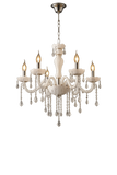 6 LIGHT White Glass ITALIAN CHANDELIER LIGHT