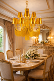 12 LIGHT SHADE Gold ITALIAN CHANDELIER CEILING LIGHTS HANGING