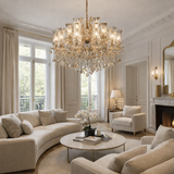 19 LIGHT Amber GLASS ITALIAN CHANDELIER LIGHT FOR DINING HALL