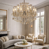 19 LIGHT Amber GLASS ITALIAN CHANDELIER LIGHT FOR DINING HALL