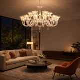 15 LIGHT Glass Shade ITALIAN CHANDELIER CEILING LIGHTS HANGING