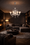 8 LIGHT Glass Shade ITALIAN CHANDELIER CEILING LIGHTS HANGING