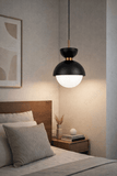 Led Black Metal Pendant Light for Bedside Dining Hanging Light